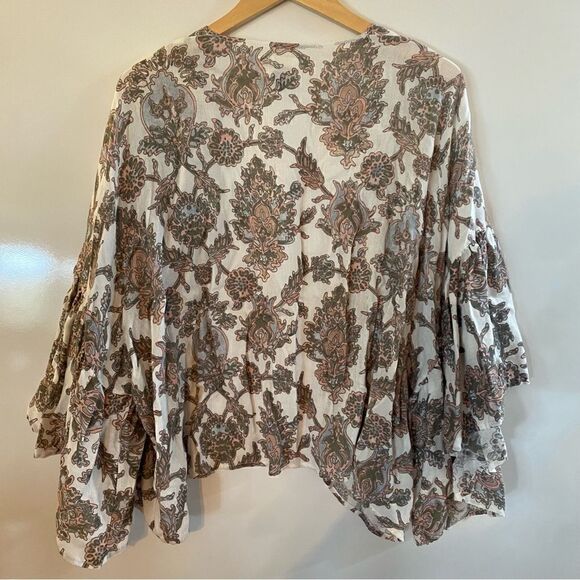 Universal thread one size boHo floral linen/cotton light weight cardigan - Picture 6 of 6